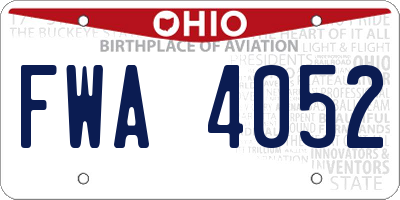 OH license plate FWA4052