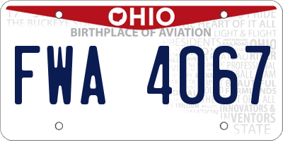 OH license plate FWA4067