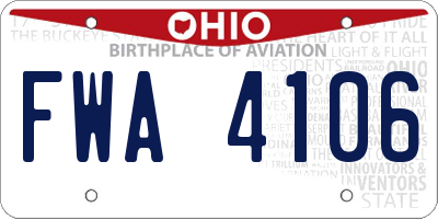 OH license plate FWA4106