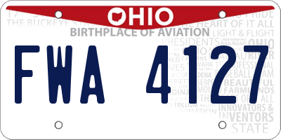 OH license plate FWA4127
