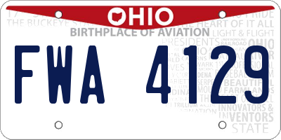 OH license plate FWA4129