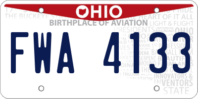 OH license plate FWA4133
