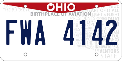 OH license plate FWA4142