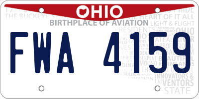 OH license plate FWA4159