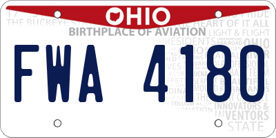 OH license plate FWA4180