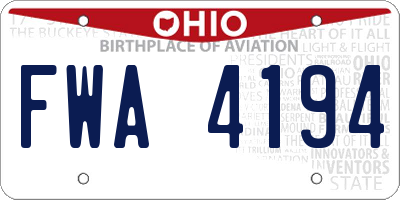 OH license plate FWA4194