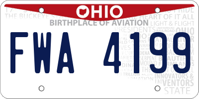 OH license plate FWA4199