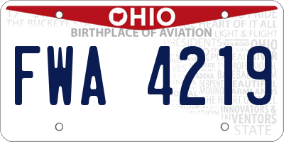 OH license plate FWA4219