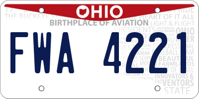 OH license plate FWA4221