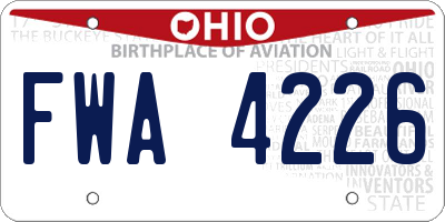 OH license plate FWA4226