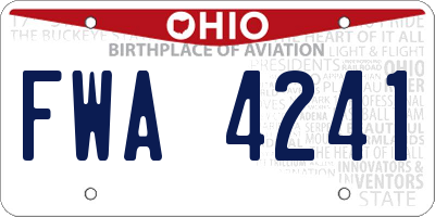 OH license plate FWA4241