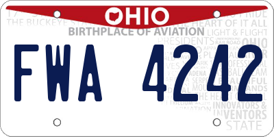 OH license plate FWA4242