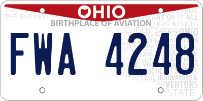 OH license plate FWA4248