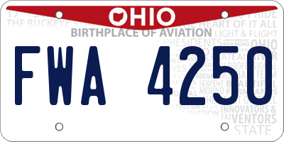 OH license plate FWA4250