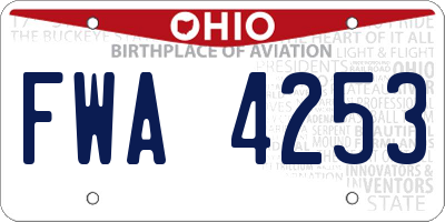 OH license plate FWA4253