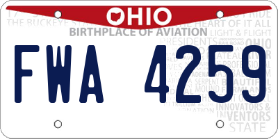 OH license plate FWA4259