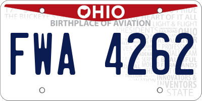 OH license plate FWA4262