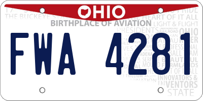 OH license plate FWA4281