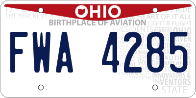 OH license plate FWA4285