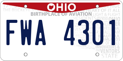 OH license plate FWA4301