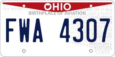 OH license plate FWA4307