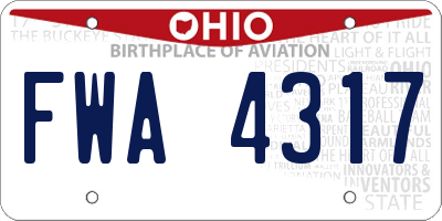 OH license plate FWA4317