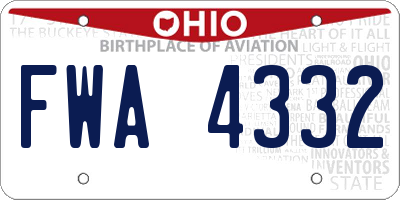 OH license plate FWA4332