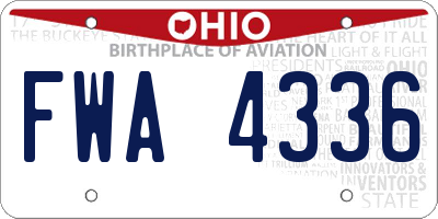 OH license plate FWA4336