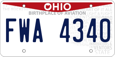 OH license plate FWA4340