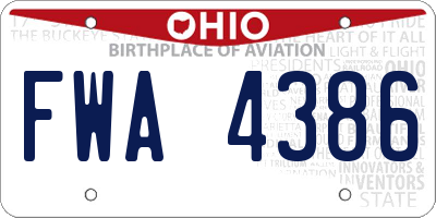 OH license plate FWA4386