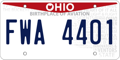 OH license plate FWA4401