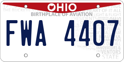 OH license plate FWA4407