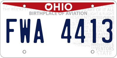 OH license plate FWA4413