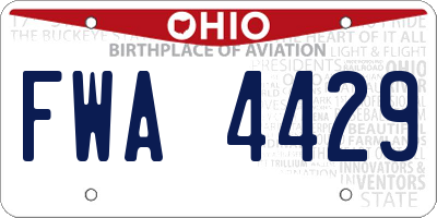OH license plate FWA4429