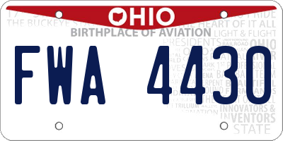 OH license plate FWA4430