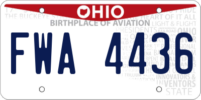 OH license plate FWA4436