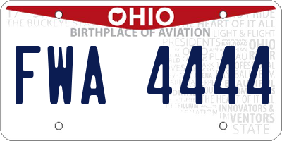 OH license plate FWA4444