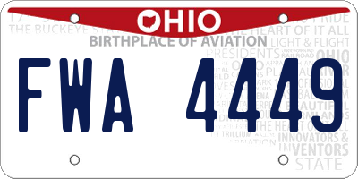 OH license plate FWA4449