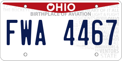OH license plate FWA4467