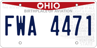 OH license plate FWA4471