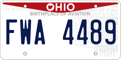 OH license plate FWA4489
