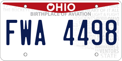 OH license plate FWA4498