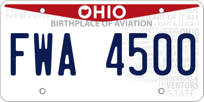 OH license plate FWA4500