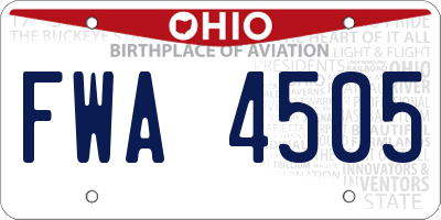 OH license plate FWA4505