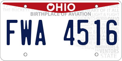 OH license plate FWA4516