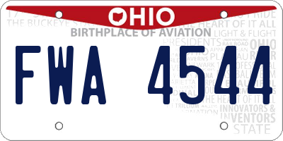 OH license plate FWA4544