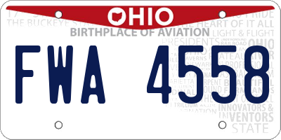 OH license plate FWA4558