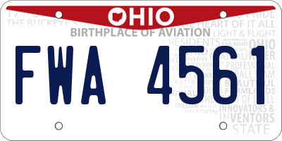 OH license plate FWA4561