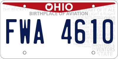 OH license plate FWA4610