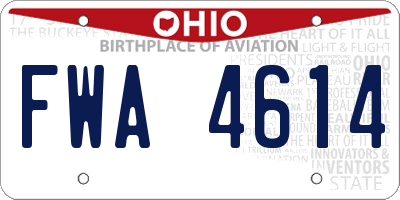 OH license plate FWA4614